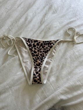 wild fable Leopard Print Tie-Side Bikini Bottoms - Cream, Black, Brown